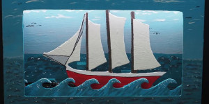 Beitragsbild des Blogbeitrags This automated diorama shows a sailboat at sea