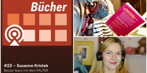 Beitragsbild des Blogbeitrags Interview im Falter Bücher Podcast