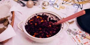 Beitragsbild des Blogbeitrags rotkohl-salat mit mango