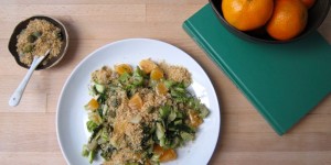 Beitragsbild des Blogbeitrags Bio-Mittagspause: Puntarelle mit Kapern-Bröseln und Clementinen