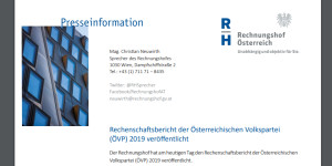 Beitragsbild des Blogbeitrags Rechnungshof ad ÖVP: Es liegen genügend Anhaltspunkte für einen Verstoß gegen das Parteiengesetz vor