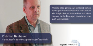 Beitragsbild des Blogbeitrags Christian Neubauer, Barmherzige Brüder: Konservative Planungsmethoden funktionieren bei IT-Infrastruktur nicht mehr