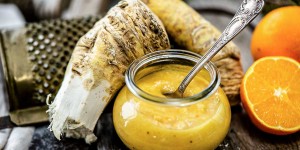 Beitragsbild des Blogbeitrags Fruchtiger Apfel-Orange Meerrettich Senf