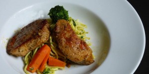 Beitragsbild des Blogbeitrags schweinemedaillons auf spaghetti gorgonzola