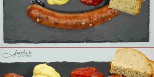 Beitragsbild des Blogbeitrags hausgemachte käsekrainer - unser rezept 