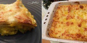 Beitragsbild des Blogbeitrags kürbis - gemüse - lasagne 