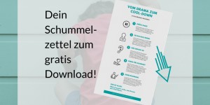 Beitragsbild des Blogbeitrags In 5 einfachen Schritten vom Drama zum Cool-Down – dein Schummelzettel