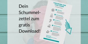 Beitragsbild des Blogbeitrags In 5 einfachen Schritten vom Drama zum Cool-Down – dein Schummelzettel 