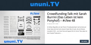 Beitragsbild des Blogbeitrags QUERVERLINKT: Crowdfunding-Talk mit Sarah Burrini (Das Leben ist kein Ponyhof) 