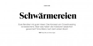 Beitragsbild des Blogbeitrags QUERVERLINKT: „Schwärmereien“ – Crowdinvesting Artikel in enorm 