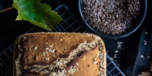 Beitragsbild des Blogbeitrags Schnelles Vollkornbrot ohne Hefe – vegan 