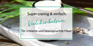 Beitragsbild des Blogbeitrags Cremiger Veilchenbalsam für irritierte und beanspruchte Haut