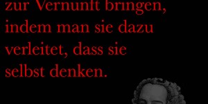 Beitragsbild des Blogbeitrags Man kann die Menschen zur Vernunft bringen, indem man sie dazu verleitet, dass sie selbst denken.