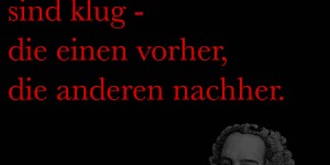Beitragsbild des Blogbeitrags Alle Menschen sind klug – die einen vorher, die anderen nachher.