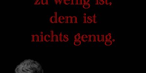 Beitragsbild des Blogbeitrags Wem genug zu wenig ist, dem ist nichts genug. 