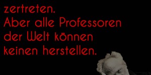 Beitragsbild des Blogbeitrags Jeder dumme Junge kann einen Käfer zertreten. Aber alle Professoren der Welt können keinen herstellen.