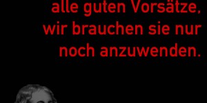 Beitragsbild des Blogbeitrags Es gibt bereits alle guten Vorsätze, wir brauchen sie nur noch anzuwenden.