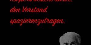 Beitragsbild des Blogbeitrags Die Hauptaufgabe des Körpers besteht darin, den Verstand spazierenzutragen.