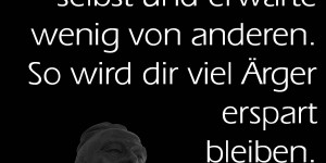 Beitragsbild des Blogbeitrags Fordere viel von dir selbst und erwarte wenig von anderen. So wird dir viel Ärger erspart bleiben.
