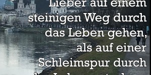 Beitragsbild des Blogbeitrags Lieber auf einem steinigen Weg durch das Leben gehen, als auf einer Schleimspur durch das Leben rutschen.