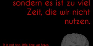Beitragsbild des Blogbeitrags Es ist nicht zu wenig Zeit, die wir haben, sondern es ist zu viel Zeit, die wir nicht nutzen.