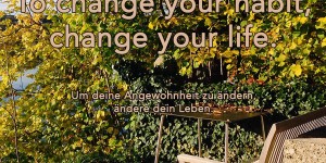 Beitragsbild des Blogbeitrags To change your habit, change your life.