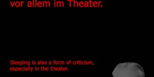 Beitragsbild des Blogbeitrags Auch Schlafen ist eine Form der Kritik, vor allem im Theater.