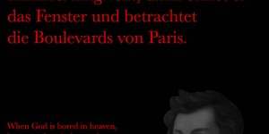 Beitragsbild des Blogbeitrags Wenn der liebe Gott sich im Himmel langweilt, dann öffnet er das Fenster und betrachtet die Boulevards von Paris.