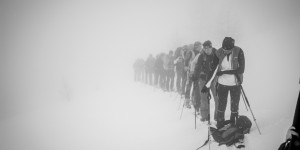 Beitragsbild des Blogbeitrags AV Werfen Skitourentag – im Whiteout auf die Felskarspitze (2506m)