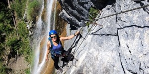 Beitragsbild des Blogbeitrags Unterwegs am Wasserfall Klettersteig in St. Anton im Montafon