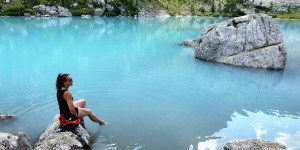 Beitragsbild des Blogbeitrags Der wunderschöne Lago di Sorapis am Tre Croci Pass in den Dolomiten 