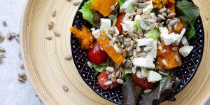 Beitragsbild des Blogbeitrags Süßkartoffelsalat: perfekt für den Feierabend (auch aus dem Airfryer)