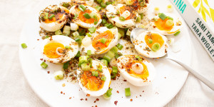 Beitragsbild des Blogbeitrags Einfache Eier mit Zatar und Zitrone 