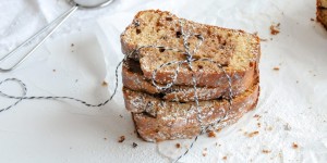 Beitragsbild des Blogbeitrags Bananenbrot mit Schokolade | Kuchen für die Seele