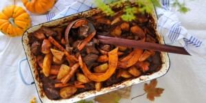 Beitragsbild des Blogbeitrags herbstlicher Schmortopf aus dem Ofen | kochen für die Familie mit BILLA