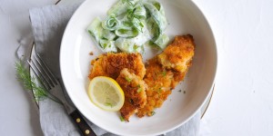 Beitragsbild des Blogbeitrags Fischfilet mit knackiger Cornflakes Panade ohne Ei 