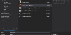 Beitragsbild des Blogbeitrags Visual Studio 2017: Service Fabric Templates werden nicht angezeigt