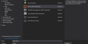 Beitragsbild des Blogbeitrags Visual Studio 2017: Service Fabric Templates werden nicht angezeigt 