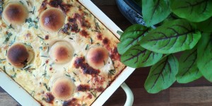 Beitragsbild des Blogbeitrags One Pot – Knödel – Speckkraut – Eierguss