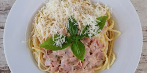 Beitragsbild des Blogbeitrags Quick Spaghetti Carbonara 