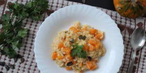 Beitragsbild des Blogbeitrags Kürbis-Risotto #Halloweenspecial