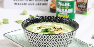 Beitragsbild des Blogbeitrags Erbsen-Wasabi Creme Suppe #vegan 