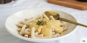 Beitragsbild des Blogbeitrags Vegane Mac and Cheese alla Tschaakii 