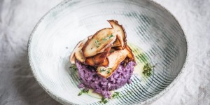 Beitragsbild des Blogbeitrags Moosbeer-Risotto mit gebratenen Steinpilzen