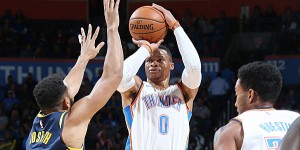 Beitragsbild des Blogbeitrags NBA: Russ zerlegt Indiana – PG-13 enttäuscht