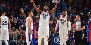 Beitragsbild des Blogbeitrags NBA:  Embiid verhöhnt Drummond – LeBron-Kraftakt 