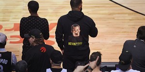 Beitragsbild des Blogbeitrags NBA: Drake legt sich mit KD und Thompson an 
