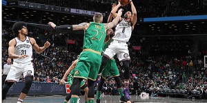 Beitragsbild des Blogbeitrags NBA: Dank Dinwiddie –  Nets gelingt auch ohne Kyrie Revanche gegen Boston 
