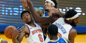 Beitragsbild des Blogbeitrags NBA: Knicks legen auch Golden State an die Kette – Green fliegt kurios