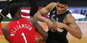 Beitragsbild des Blogbeitrags NBA: Spektakel und Slapstick zwischen Giannis und Zion – Nets siegen weiter 